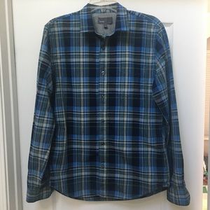 Men’s Vince Blue & Green Medium Button Down Shirt